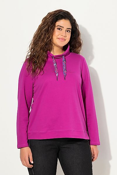 Ulla Popken Sweatshirt Sweatshirt Stehkragen Saum-Zipper günstig online kaufen