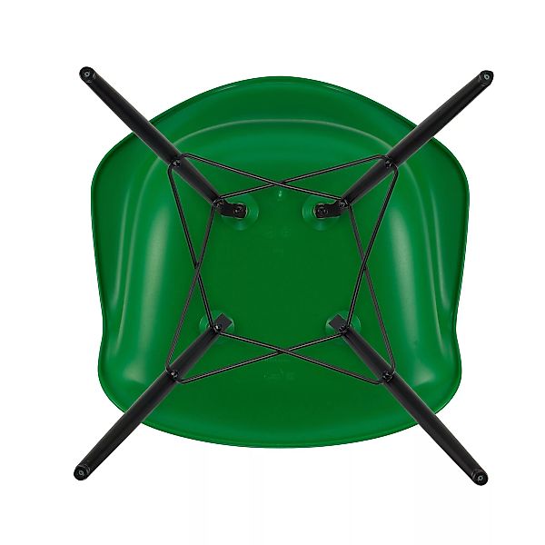 Vitra - Eames Plastic Armchair DAW Gestell Ahorn schwarz - grün/Sitzschale günstig online kaufen