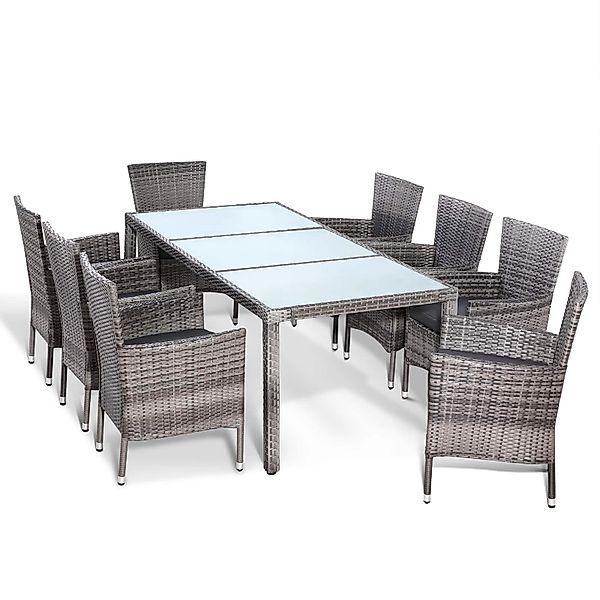 Casaria Garten-Essgruppe, (9-tlg), Polyrattan 8 Stühle günstig online kaufen