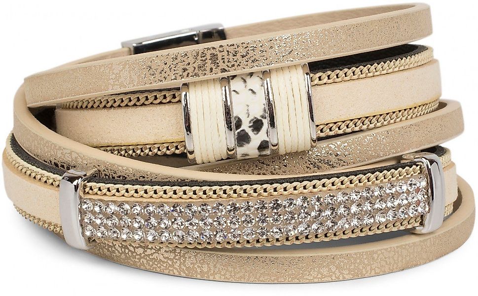 styleBREAKER Wickelarmband Wickelarmband mit Strass, Gliederkette, günstig online kaufen