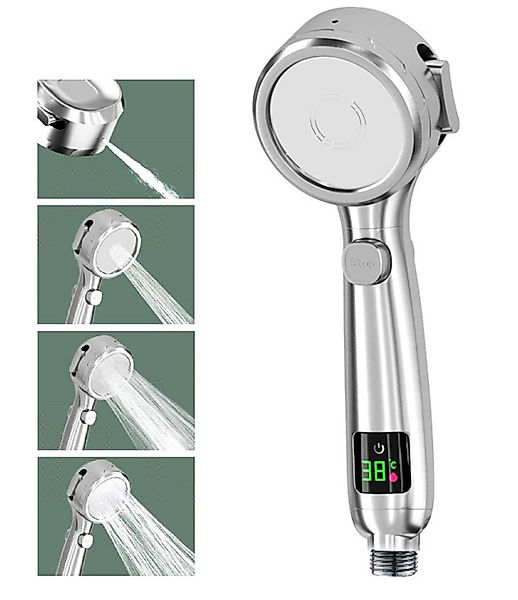 Refttenw Handbrause Hochdruck Duschbrause, 4 Strahlarten, günstig online kaufen