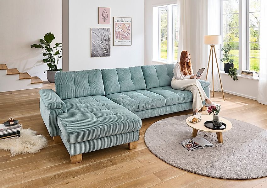 Die PlanBar Ecksofa "PP-LA19101 L-Form, Breite 316 cm" wahlweise mit Bettfu günstig online kaufen