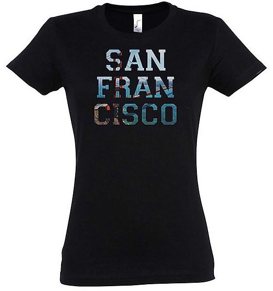 Urban Backwoods Print-Shirt San Francisco Damen T-Shirt California Kaliforn günstig online kaufen