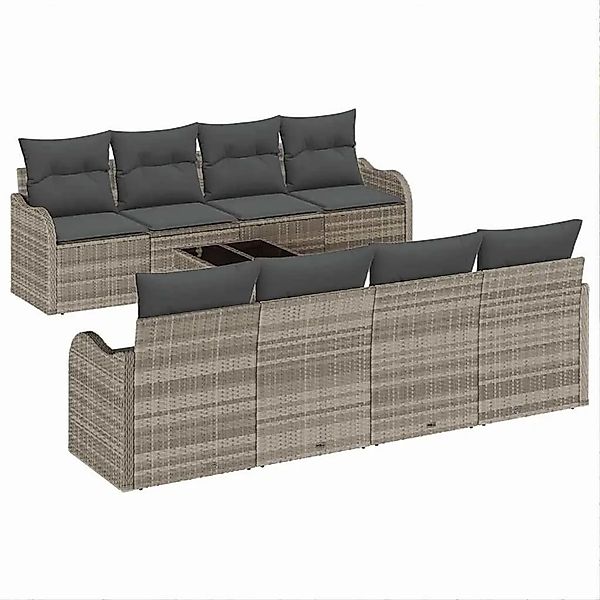 vidaXL Gartensofa-set Hellgrau 55 x 55 x 37 cm Poly-Rattan 3345632 günstig online kaufen