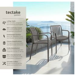 tectake Gartenstuhl Balkonstuhl Alcudia, wetterfest und günstig online kaufen