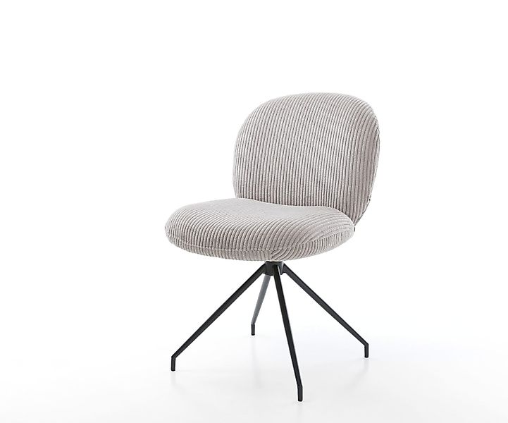 Drehstuhl Nube-Flex Bouclé Weiß Kreuzgestell konisch Schwarz 180° drehbar T günstig online kaufen