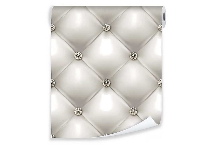 Wallarena Vliestapete Grau Abstrakt Diamanten Lederoptik 3D Effekt Luxus 10 günstig online kaufen