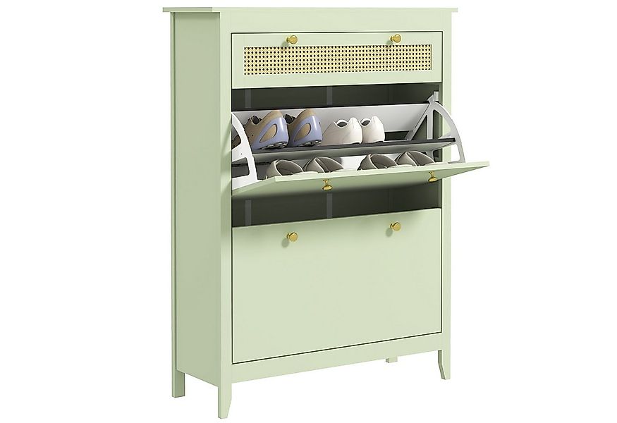 HOMCOM Schuhschrank mit 2 Klappen Schuhkipper mit Schublade, Schuhregal (Sc günstig online kaufen