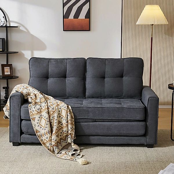 Schlafsofa Doppelbett Sofa mit Taschen, Zweisitzer Sofa Bett , Doppelkissen günstig online kaufen