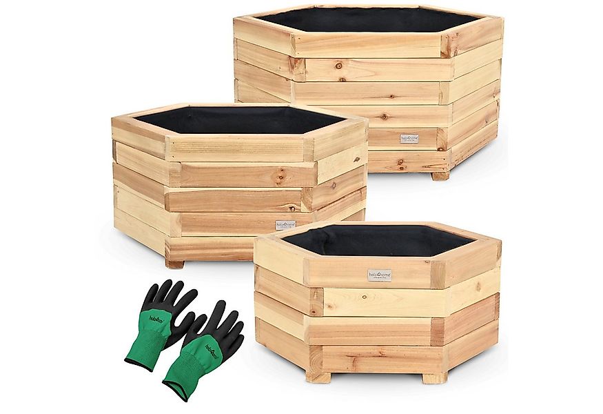 holz4home® Pflanzkübel 6-eckig aus Tannenholz I Outdoor Blumenkübel für Gar günstig online kaufen