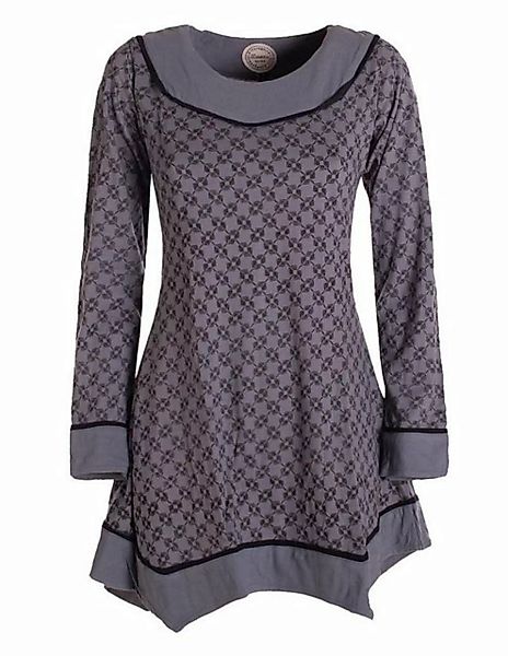 Vishes Tunikakleid Langarm Damen Tunika Shirt-Kleid Ethno Zipfel-Bluse Blus günstig online kaufen