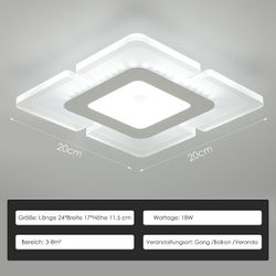 WILGOON Deckenleuchte 18W LED Deckenleuchte, Quadra günstig online kaufen