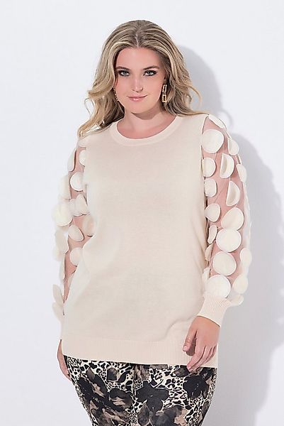 MIAMODA Strickpullover Pullover Komfort Fit Langarm mit 3D-Applikationen günstig online kaufen