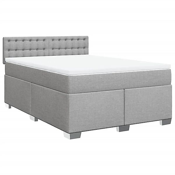 vidaXL Boxspringbett mit Matratze Hellgrau 140x190 cm Stoff 3285897 günstig online kaufen