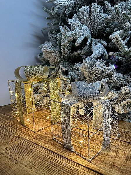 BURI LED Dekolicht LED-Weihnachtsgeschenk 15cm mit Schleife Weihnachtsdeko günstig online kaufen