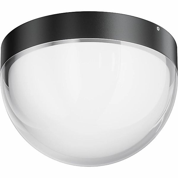 LED Deckenleuchte Mon in Transparent und Schwarz 12W 1100lm IP65 günstig online kaufen