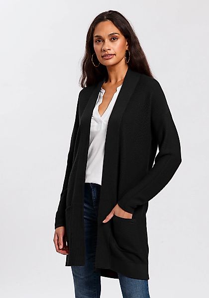 TOM TAILOR Longstrickjacke aus Rippstrick mit aufgesetzten Taschen günstig online kaufen