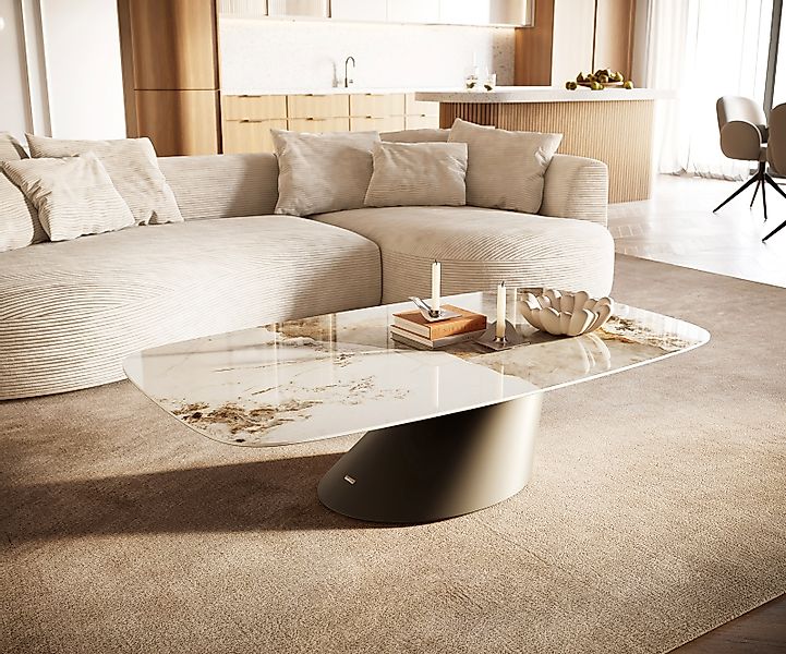 Couchtisch Edge Boot 140x80 cm Keramik Minas Melange Conis Metall Effektfin günstig online kaufen