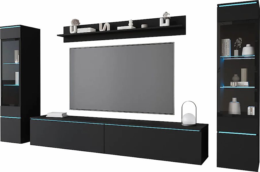 INOSIGN Wohnwand "VERA II, Vitrinen Türanschlag wechselbar", (Komplett-Set, günstig online kaufen
