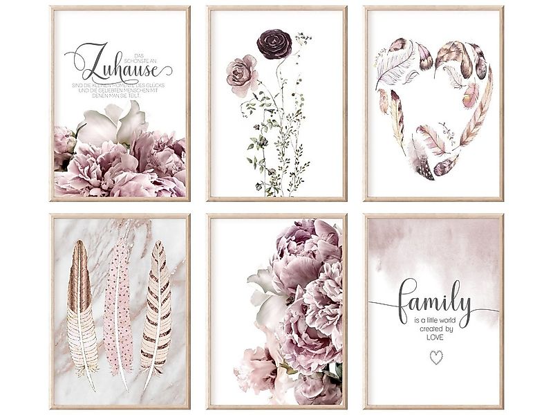 homestyle-accessoires Poster Bilder Wandbilder Bilderset DAS SCHÖNSTE AN ZU günstig online kaufen