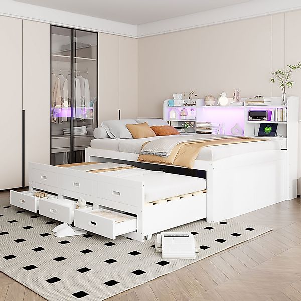 TavilaEcon Schlafsofa Modernes Bett mit LED-Lichtleiste, günstig online kaufen