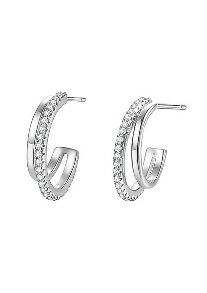 Hey Happiness Paar Ohrstecker Doppelt Kristalle, Vergoldete 925 Silber Creo günstig online kaufen