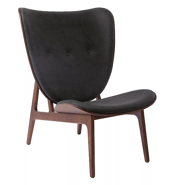 NORR 11 - Elephant Lounge Sessel Leder dunkel gebeizte Eiche - anthrazit/Si günstig online kaufen