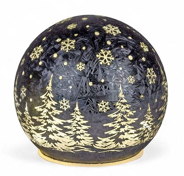 formano LED Dekolicht Glas-Kugel Frosty Schwarz 10 cm Timer 6h/18h Weihnach günstig online kaufen