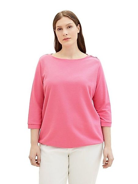 TOM TAILOR PLUS 3/4-Arm-Shirt mit U-Boot-Ausschnitt günstig online kaufen