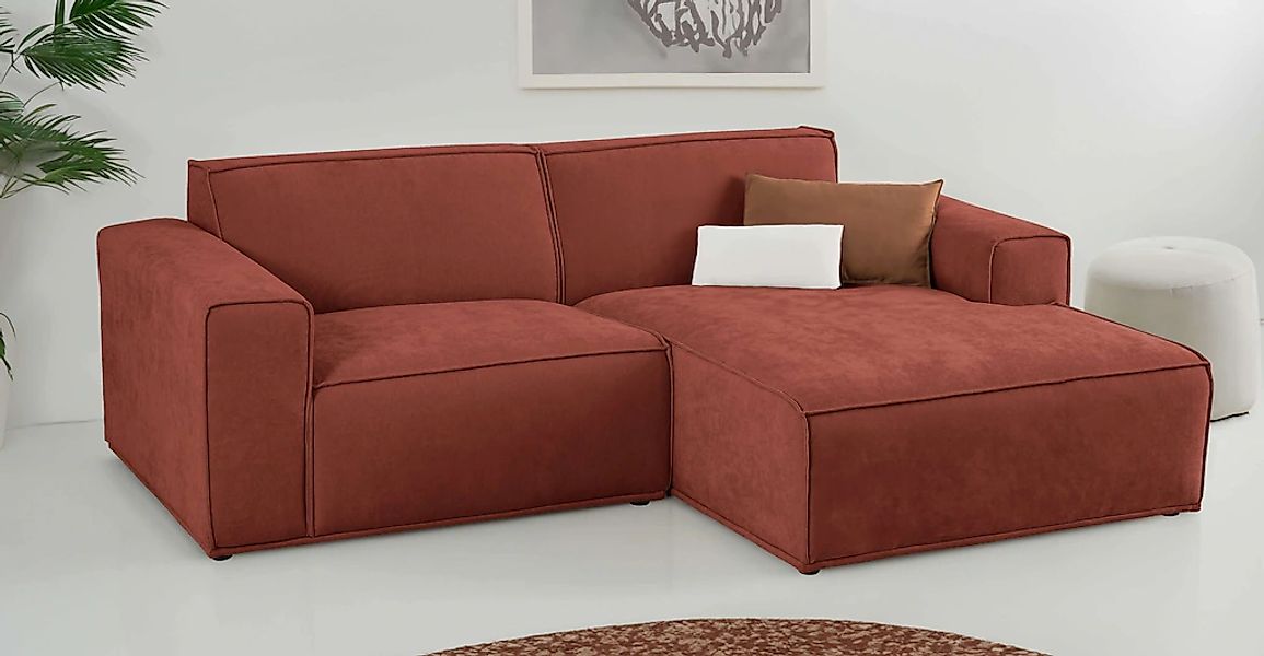 Home affaire Ecksofa "Avelin, 228 cm, L-Form, Chenille, Struktur-Boucle", m günstig online kaufen