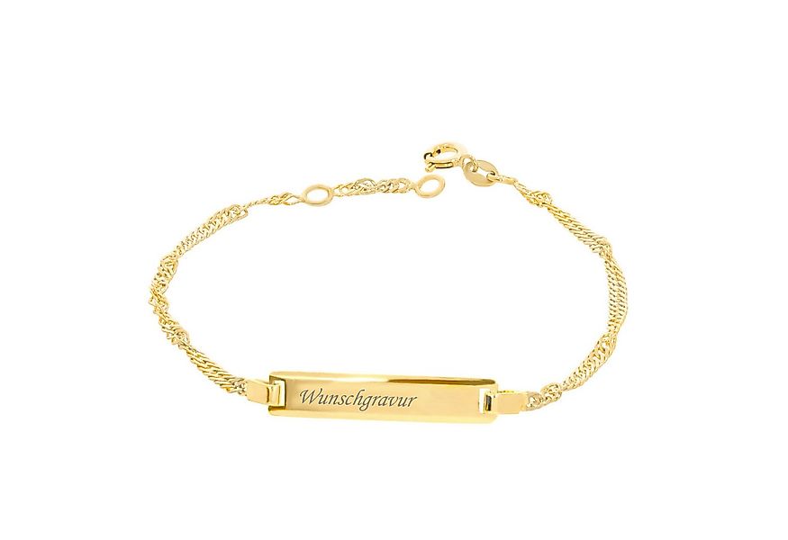 Stella-Jewellery Goldarmband 585 Gelbgold ID Armband Singapurkette 20cm (in günstig online kaufen
