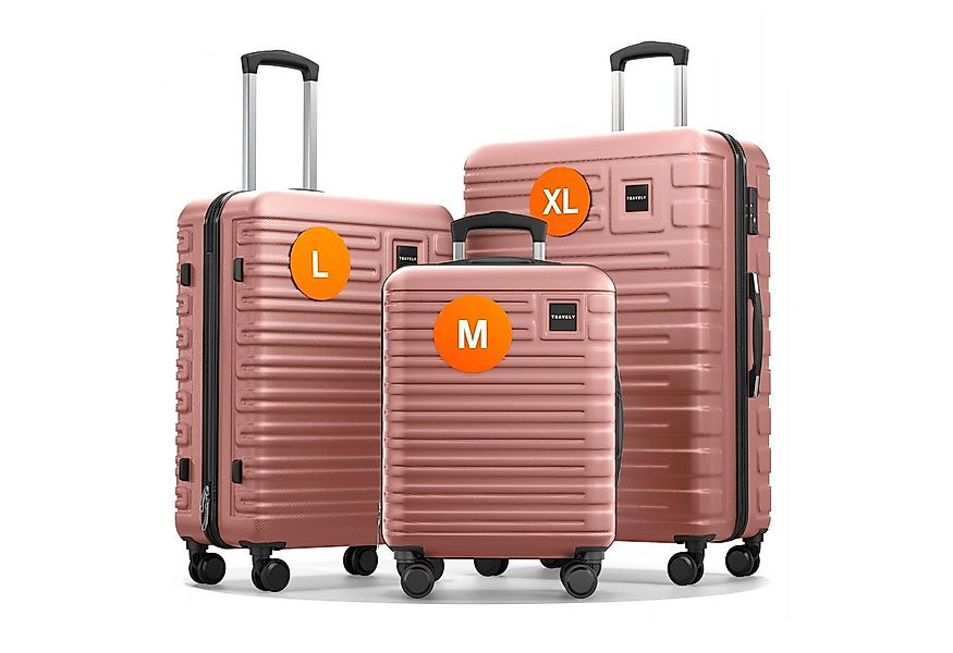 Travely Koffer Polycarbonat Koffer Set - 3 teiliges Kofferset, XL + L + M, günstig online kaufen