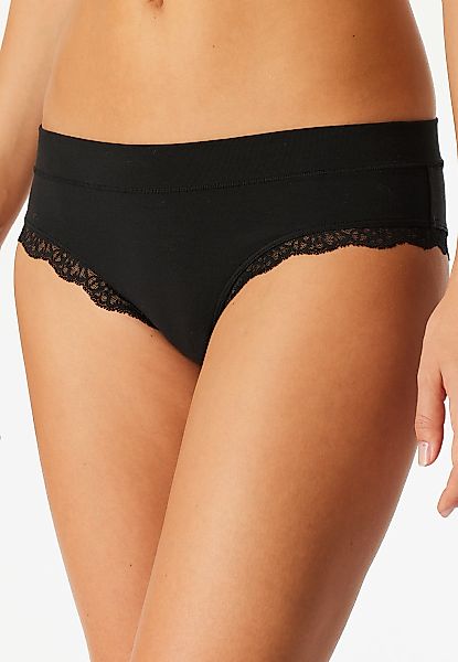 Schiesser Brasilslip "Unique Cotton" feine Spitze an den Beinausschnittten günstig online kaufen