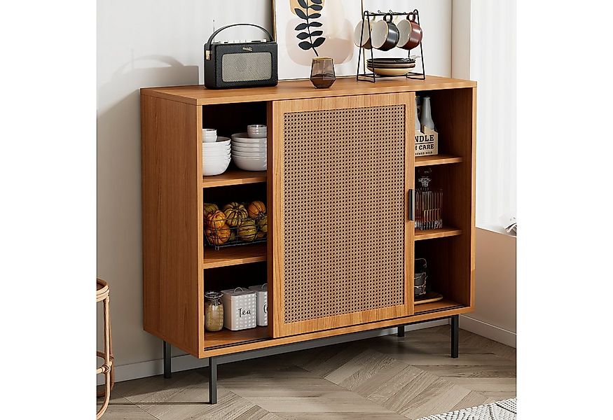 Flieks Sideboard mit 2 Rattan-Schiebetüren (100x37x90 cm, 1 St), Küchenschr günstig online kaufen