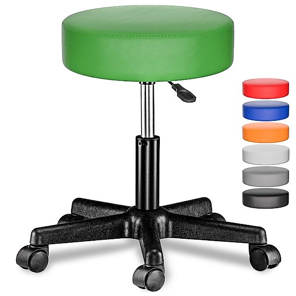 Rollhocker mit Rollen Kunstleder 2er-Set Grün 360° drehbar günstig online kaufen