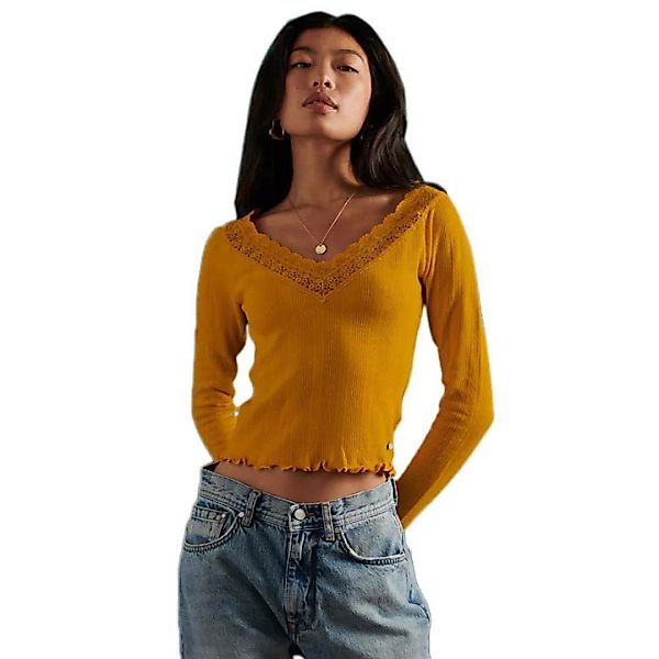 Superdry Lace Pointelle Langarm-t-shirt L Upstate Gold günstig online kaufen
