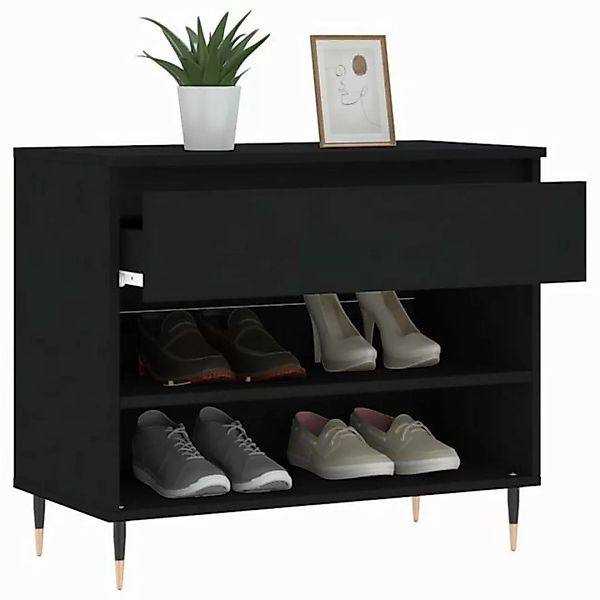 vidaXL Schuhschrank Schuhregal Schwarz 70x36x60 cm Spanplatte günstig online kaufen