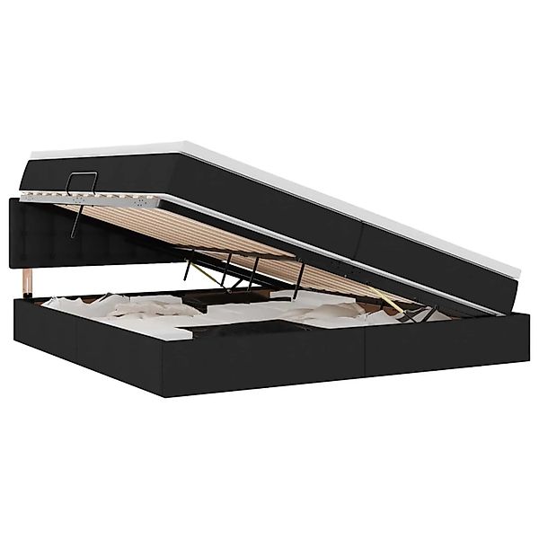 vidaXL Stauraumbett mit Matratze Schwarz 200 x 200 cm 3370658 günstig online kaufen