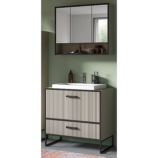 Inn.Furn Badmöbel Set in Sand mit Waschbecken 80 cm Scana günstig online kaufen