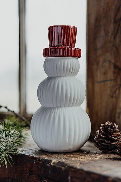 Storefactory Dekoobjekt Schneemann Frank Groß rot/weiß, Dekofigur aus Keram günstig online kaufen