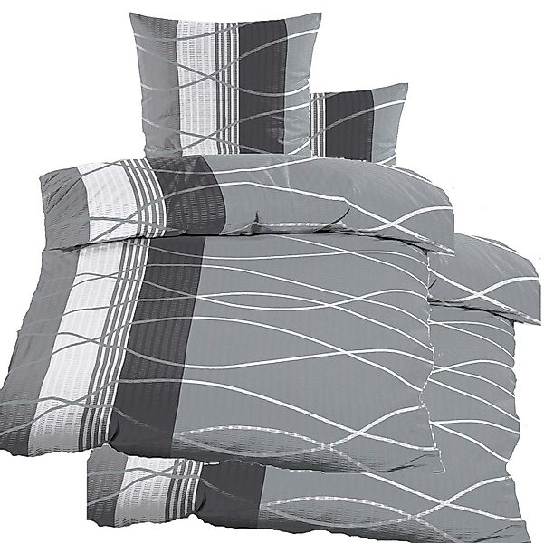 KH-Haushaltshandel Bettwäsche 2-tlg. Seersucker Bettwäsche 135x200 günstig online kaufen