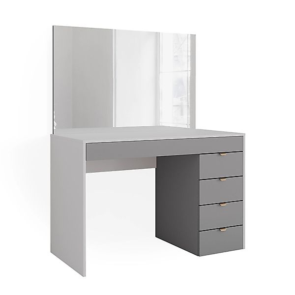 Vicco Schminktisch Elise Weiß/Grau/Grau/Grau 115 cm mit Spiegel günstig online kaufen