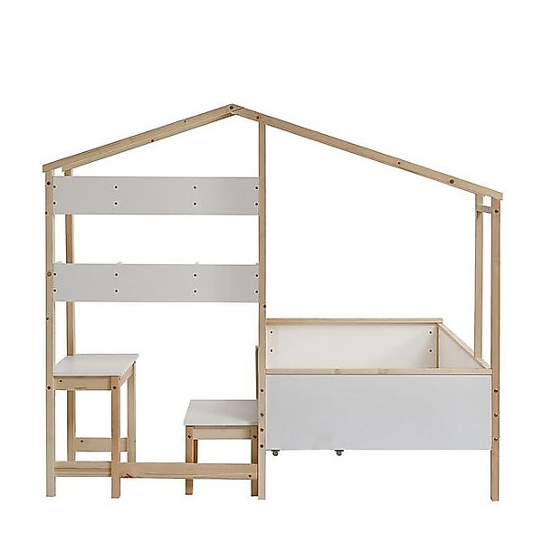 WISHDOR Kinderbett Stauraumbett Holzbett Hausbett (mit Schubladen und Regal günstig online kaufen