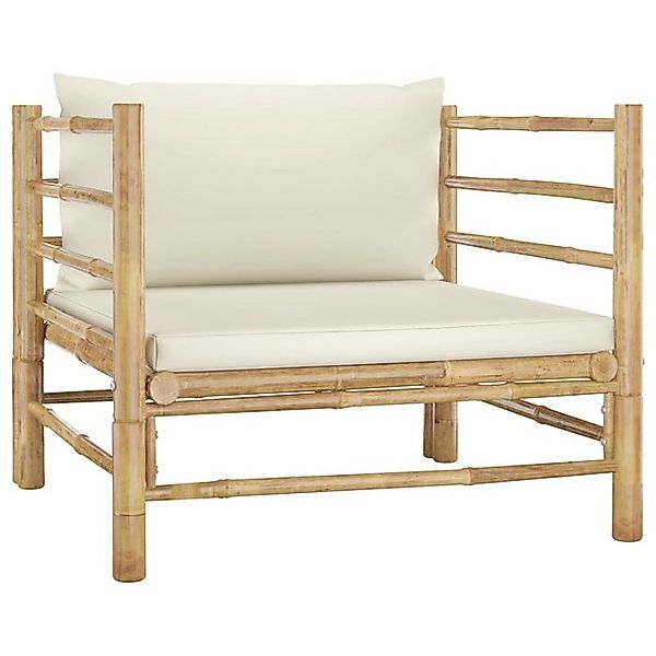 vidaXL Sofaelement Gartensofa mit Kissen Cremeweiß günstig online kaufen