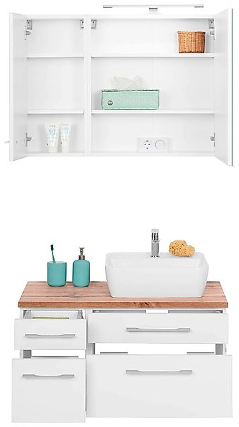 welltime Badmöbel-Set "Davos", (3 St.), Breite 50 cm, mit extra Regal günstig online kaufen