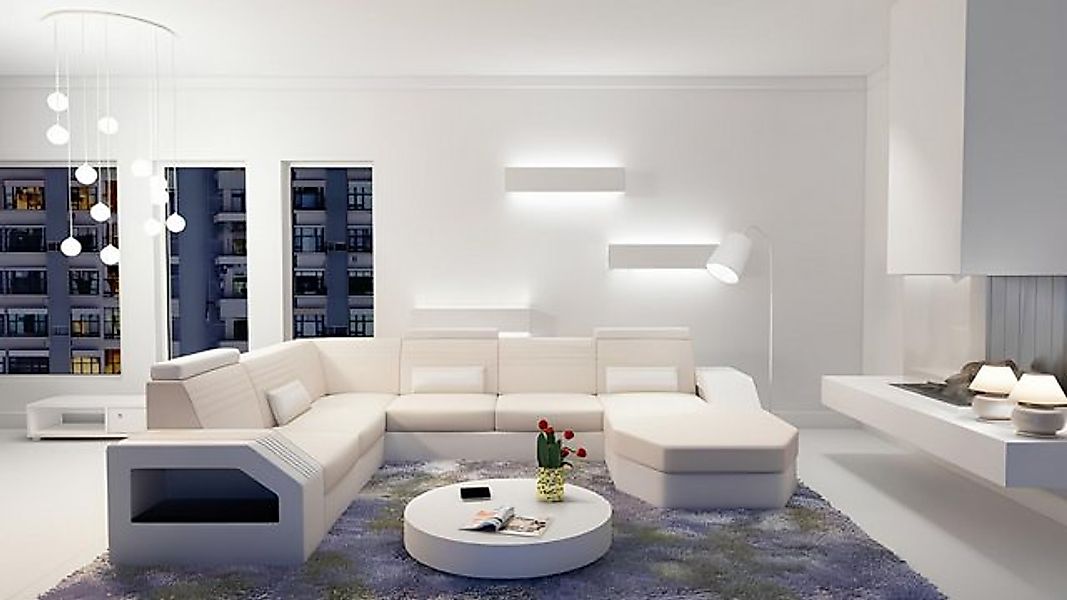 JVmoebel Sofa Designer Sofa Ecksofa Leder Stoff Textil Polster Garnitur, Ma günstig online kaufen