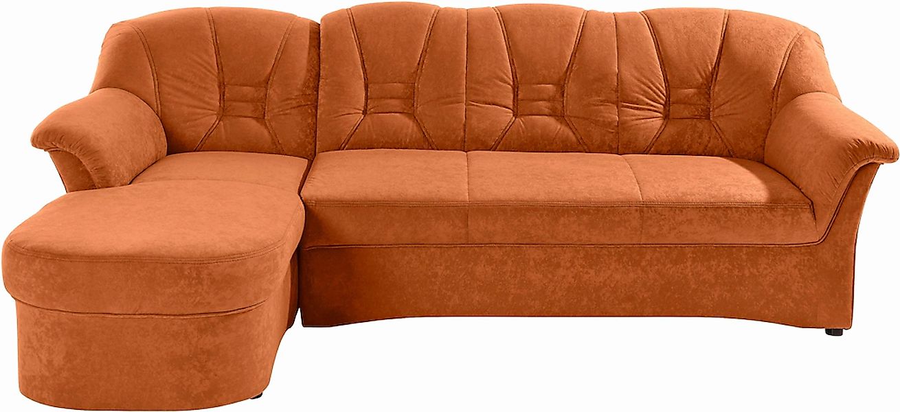 DOMO collection Ecksofa »Elva, zeitlose Formensprache, elegante Rückenstepp günstig online kaufen