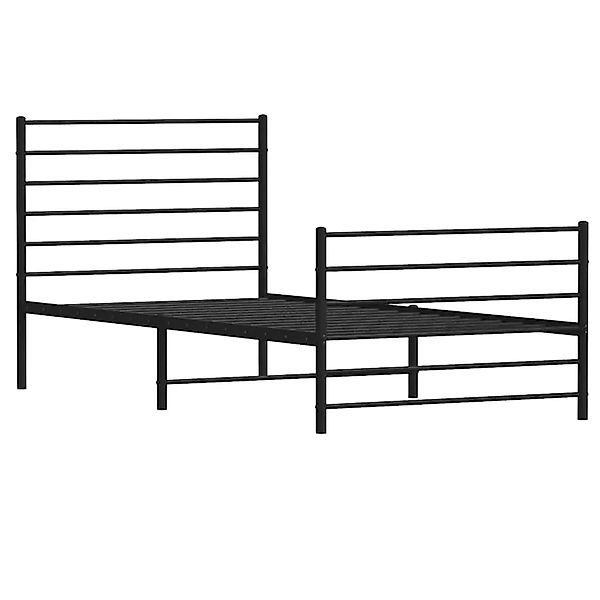 vidaXL Bettgestell mit Kopf- und Fußteil Metall Schwarz 80x200 cm 352328 günstig online kaufen