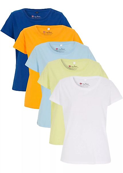 Rundhals-Shirt, Kurzarm (5er Pack) günstig online kaufen