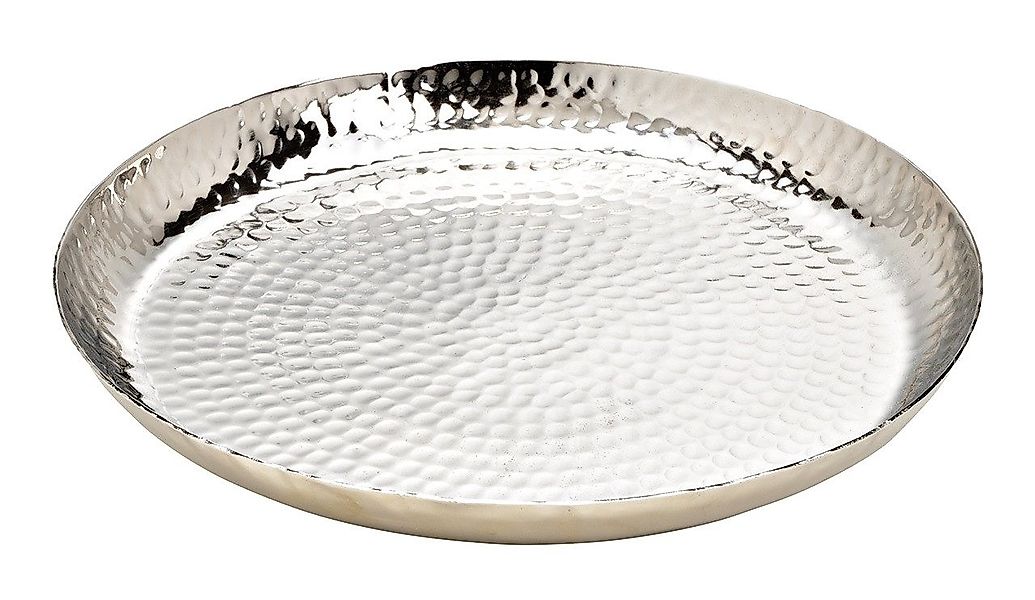 Meinposten Dekoteller Teller silber Metallteller Deko Schale Hammerschlag K günstig online kaufen